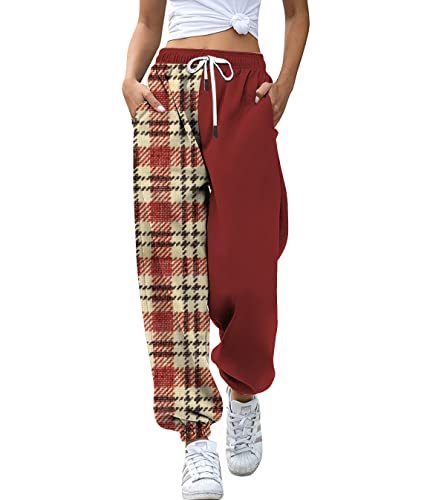 Godoboo Jogginghose Damen Lang Freizeithosen Lässige Loose Sweathose Sporthosen mit Kordelzug Trainingshose Haremshose Bedruckte Freizeithosen von Godoboo