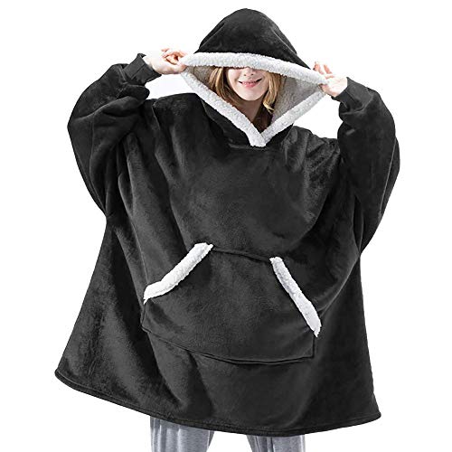 Godoboo Kapuzenpullover Hoodie Decke mit Ärmeln und Kapuze Übergroßer Weich Flauschig Sweatshirt Erwachsene Kuschelpullover for Frauen Men von Godoboo