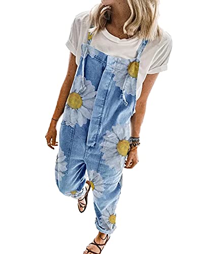 Godoboo Latzhose Damen Retro Arbeitshose Baumwolle Damen Jumpsuit Sommer Elegant Lange Overall mit Taschen Oversize Latzhose Overall Hosen von Godoboo