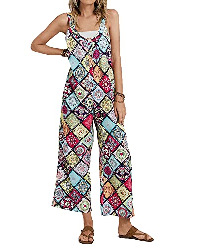 Godoboo Latzhose Damen Retro Arbeitshose Baumwolle Damen Jumpsuit Sommer Elegant Lange Overall mit Taschen Oversize Latzhose Overall Hosen von Godoboo