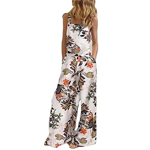 Godoboo Latzhose Damen Retro Arbeitshose Baumwolle Damen Jumpsuit Sommer Elegant Lange Overall mit Taschen Oversize Latzhose Overall Hosen von Godoboo