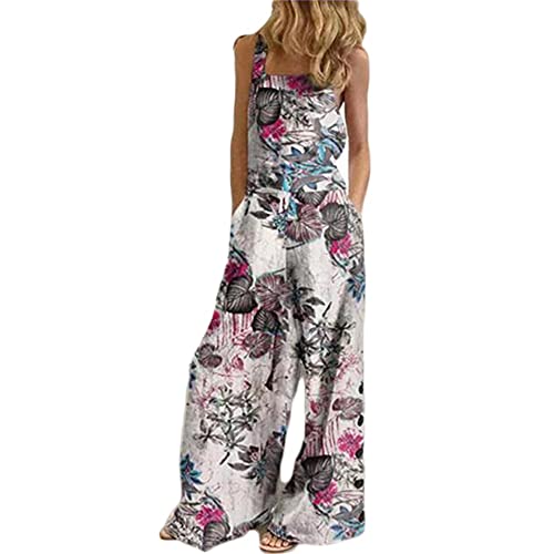 Godoboo Latzhose Damen Retro Arbeitshose Baumwolle Damen Jumpsuit Sommer Elegant Lange Overall mit Taschen Oversize Latzhose Overall Hosen von Godoboo