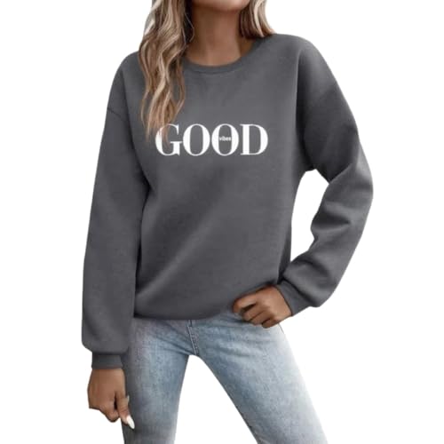 Godoboo Pullover Damen Sweatshirt Fleecepullover Sport Baumwolle Sweatpullover Buchstaben Print Herbst Pulli Basic Thermo Casual Ohne Kapuze Godoboo Pullover Damen Sweatshirt Fleecepullover Sport Baumwolle Sweatpullover Buchstaben Print Herbst Pulli Basic Thermo Casual Ohne Kapuze von Godoboo