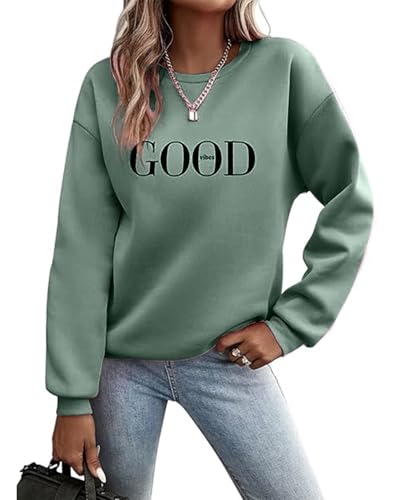 Godoboo Pullover Damen Sweatshirt Fleecepullover Sport Baumwolle Sweatpullover Buchstaben Print Herbst Pulli Basic Thermo Casual Ohne Kapuze Godoboo Pullover Damen Sweatshirt Fleecepullover Sport Baumwolle Sweatpullover Buchstaben Print Herbst Pulli Basic Thermo Casual Ohne Kapuze von Godoboo