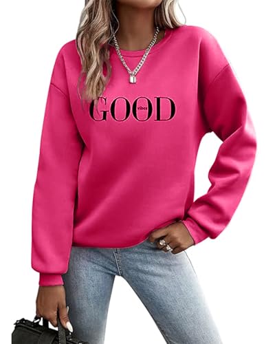 Godoboo Pullover Damen Sweatshirt Fleecepullover Sport Baumwolle Sweatpullover Buchstaben Print Herbst Pulli Basic Thermo Casual Ohne Kapuze Godoboo Pullover Damen Sweatshirt Fleecepullover Sport Baumwolle Sweatpullover Buchstaben Print Herbst Pulli Basic Thermo Casual Ohne Kapuze von Godoboo