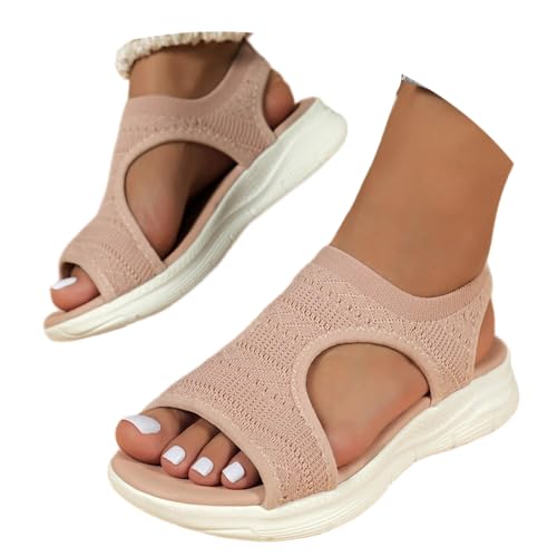 Godoboo Sandalen Damen Sommer Sommerschuhe Mesh Weiche Orthopädische Sandaletten Bequem Breite füße Leichte Barfuß Casual Sport Sommerschuhe von Godoboo