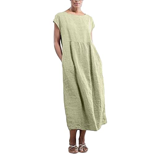 Godoboo Damen Sommerkleid Damen Kleider Sommer Ärmellos Strandkleider Casual Freizeitkleid Mit Taschen von Godoboo