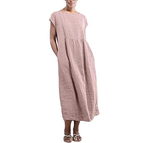 Godoboo Damen Sommerkleid Damen Kleider Sommer Ärmellos Strandkleider Casual Freizeitkleid Mit Taschen von Godoboo