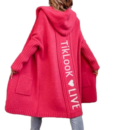 Godoboo Strickjacke Damen Lang Cardigan Kapuzenpullover Oversize Winter Grobstrickjacke Frühling Herbst Outerwear ÜBergangsjacke Wintermäntel Lose Godoboo Strickjacke Damen Lang Cardigan Kapuzenpullover Oversize Winter Grobstrickjacke Frühling Herbst Outerwear ÜBergangsjacke Wintermäntel Lose von Godoboo