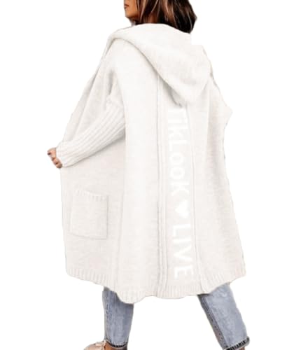 Godoboo Strickjacke Damen Lang Cardigan Kapuzenpullover Oversize Winter Grobstrickjacke Frühling Herbst Outerwear ÜBergangsjacke Wintermäntel Lose Godoboo Strickjacke Damen Lang Cardigan Kapuzenpullover Oversize Winter Grobstrickjacke Frühling Herbst Outerwear ÜBergangsjacke Wintermäntel Lose von Godoboo