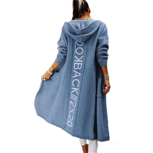 Godoboo Strickjacke Damen Lang Grobstrickjacke Strickpullover Winter Elegant Offen Lang Strickcardigan Langarm Strickmantel Warm Strickpullover Outwear Strickmantel Sweater von Godoboo