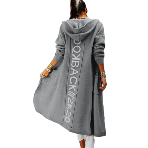 Godoboo Strickjacke Damen Lang Grobstrickjacke Strickpullover Winter Elegant Offen Lang Strickcardigan Langarm Strickmantel Warm Strickpullover Outwear Strickmantel Sweater von Godoboo