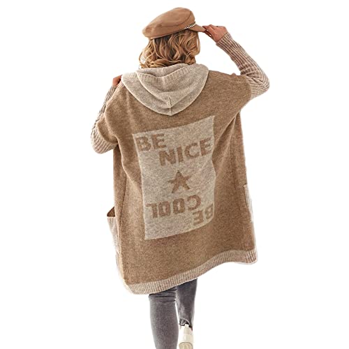 Godoboo Strickjacke Damen Lang Grobstrickjacke Strickpullover Winter Elegant Offen Lang Strickcardigan Langarm Strickmantel Warm Strickpullover Outwear Strickmantel Sweater von Godoboo