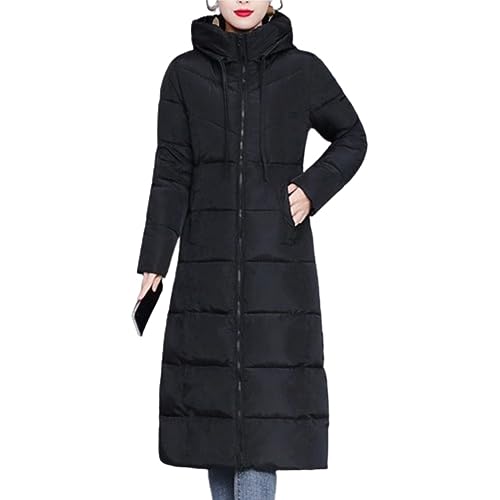 Godoboo Wintermantel Damen Lang Warm Langer Daunenmantel mit Kapuze Winterdicke Winterjacke Damen Übergangsjacke Hemdjacke Winter Mantel Hemdjacke Windbreaker Hemdmantel Windjacke Freizeitmantel von Godoboo