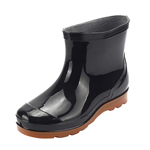 Godom Gummistiefel mit Reissverschluss, Gummistiefel Damen Gefüttert Herren Original Herren Short rutschfeste wasserdichte Schuhe Regenstiefel warme Angelschuhe von Godom