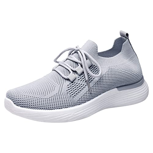 Godom Sneaker Plateau Damen, Damen Sportschuhe Sommer Runde Zehe Schnürschuhe Low Top Flache Turnschuhe Damen Sneaker Beueme Schuhe Damen Sommer Up Solid Color Einfache Schuhe Laufschuhee Schuhe Damen von Godom