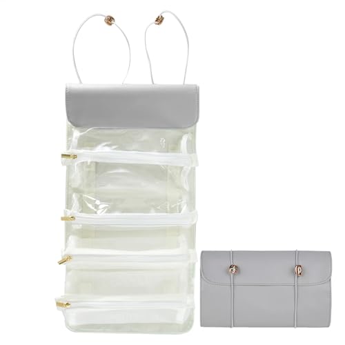 Godpqiui Make -up -Pinselhalter, Make -up -Pinselbeutel up up, Make -up -Pinsel -Roll -Up -Fallhalter, Faltbare Reisen -Toilettenbeutel für Frauen mit 4 abnehmbaren abnehmbaren Reißverschluss von Godpqiui