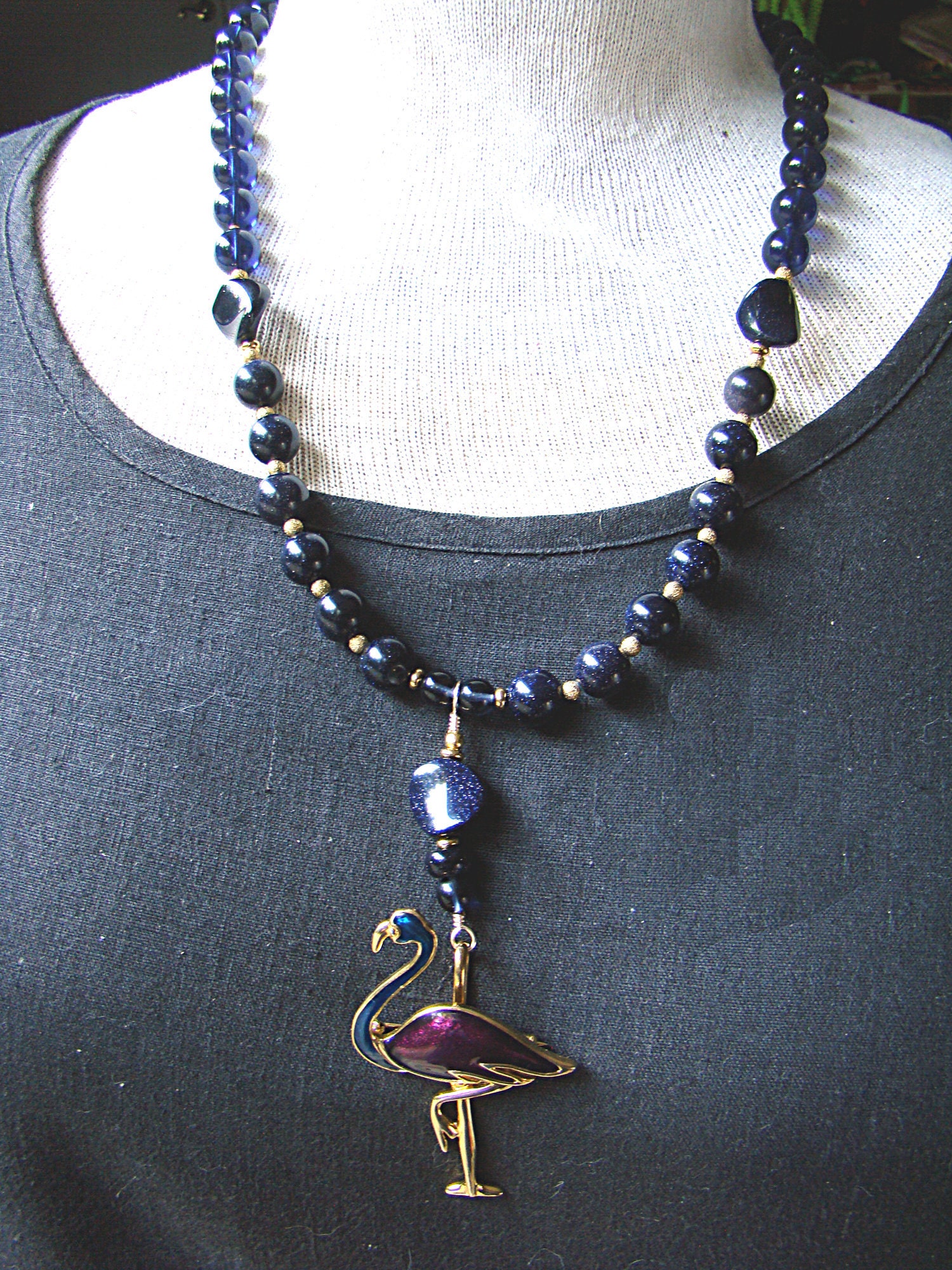 Marine Und Traube Emaille Flamingo Kette Marine Und Traube Emaille Flamingo Kette von GodsSisters