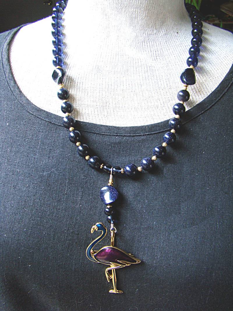 Marine Und Traube Emaille Flamingo Kette Marine Und Traube Emaille Flamingo Kette von GodsSisters