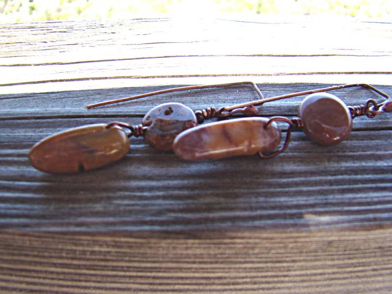 Rost Farbigen Apple Jasper Und Kupfer Ohrringe Rost Farbigen Apple Jasper Und Kupfer Ohrringe von GodsSisters