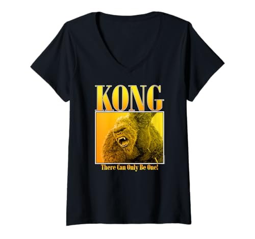 Damen Godzilla x Kong Retro 90's Bootleg Kong Photo Movie T-Shirt mit V-Ausschnitt Damen Godzilla x Kong Retro 90's Bootleg Kong Photo Movie T-Shirt mit V-Ausschnitt von Godzilla x Kong: The New Empire