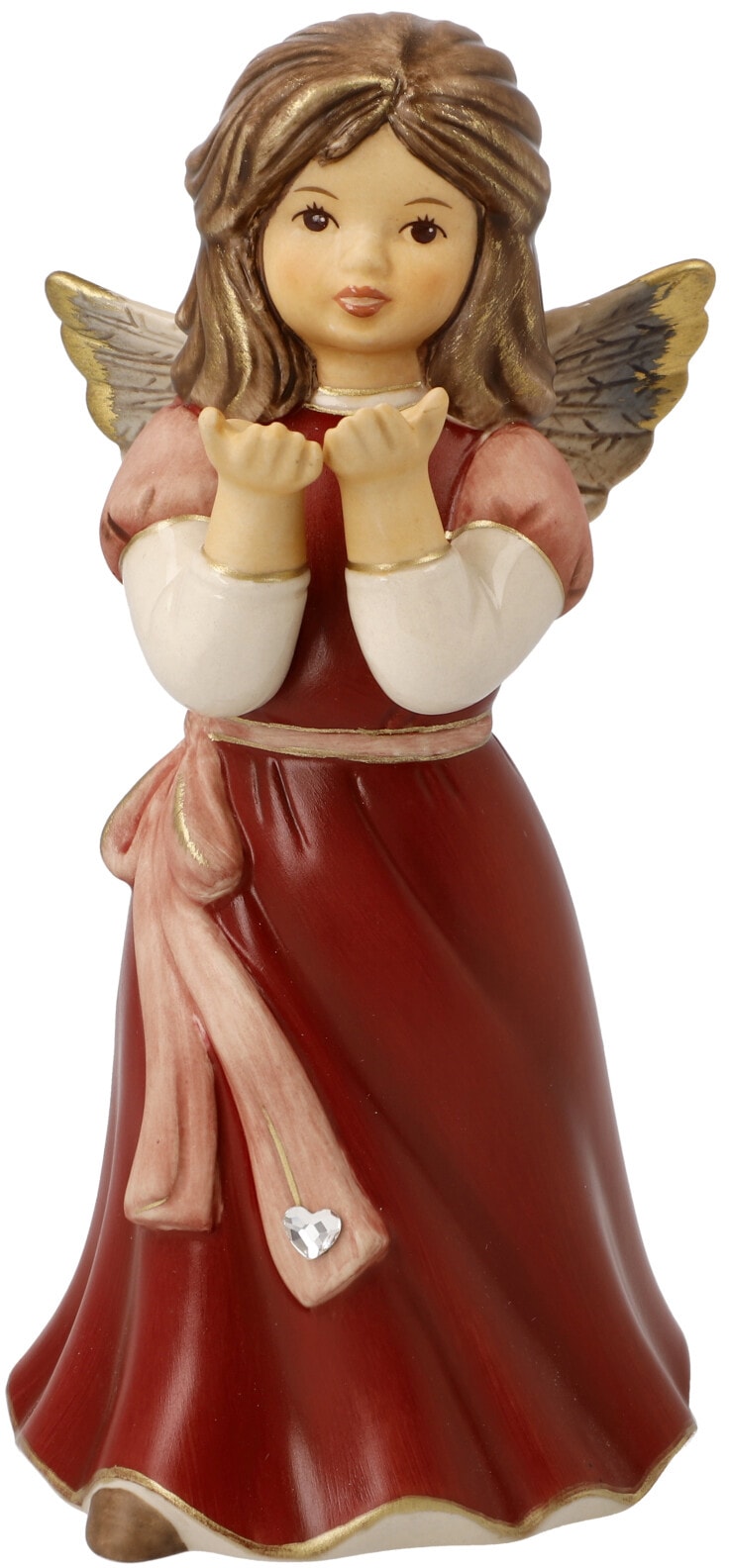 Goebel Engelfigur "Himmelsboten, Weihnachtsdeko rot" Steingut, Engel - Wünsch Dir Was von Goebel