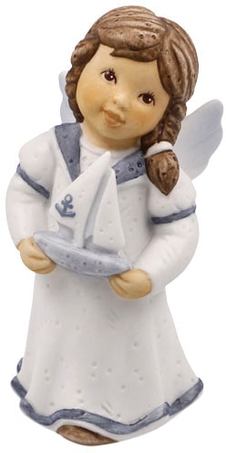 Goebel Engelfigur "Schutzengel - Schiff Ahoi, Weihnachtsdeko, Höhe ca. 8,5 cm" Sammlerfigur, Weihnachtsfigur, Dekofigur aus Biskuitporzellan von Goebel