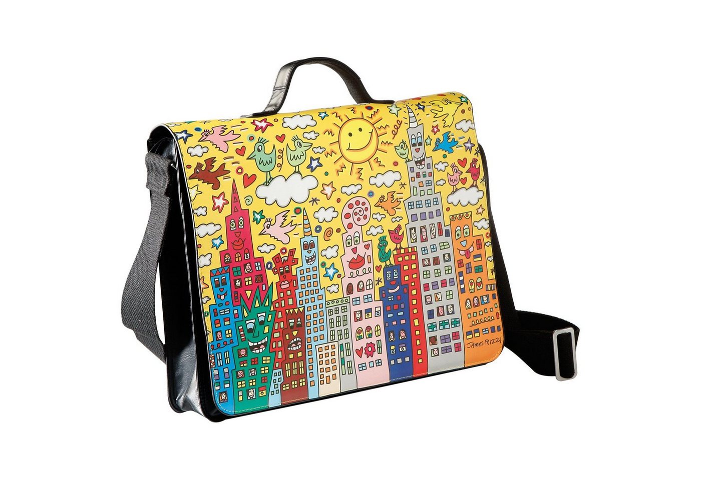 Goebel Umhängetasche Umhängetasche Pop Art James Rizzi (Stück, 1-tlg., 1 Tasche), Laptoptasche Schultertasche Designertasche von Goebel