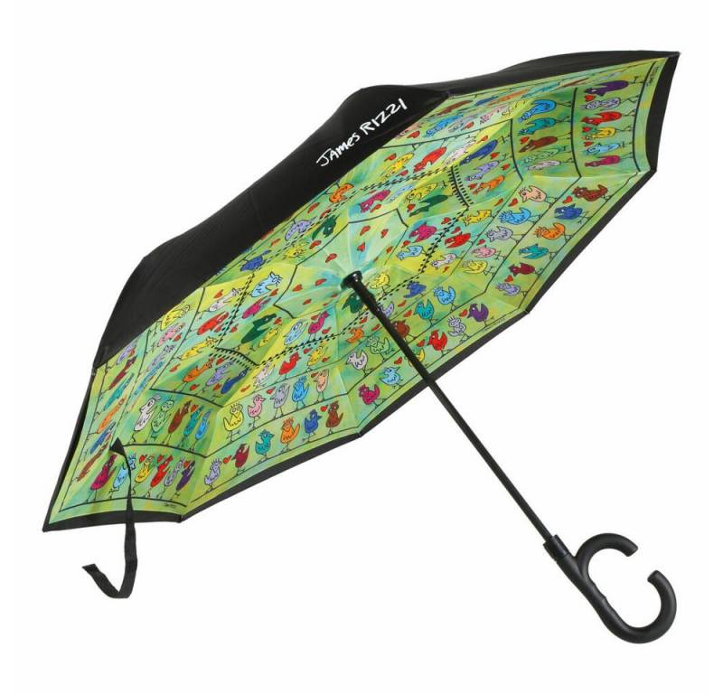 Goebel Upside Down Regenschirm Upside-Down James Rizzi -Birds on a Love Wire von Goebel