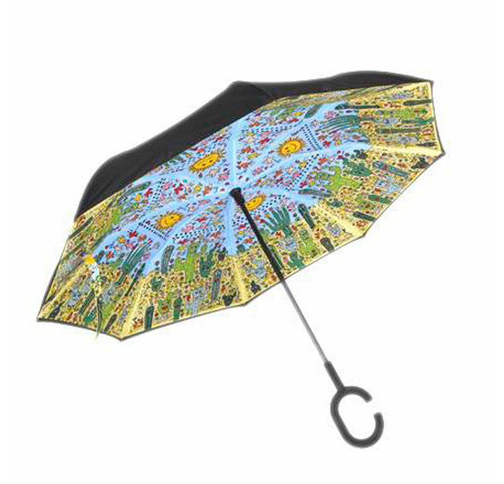 Goebel Upside Down Regenschirm Upside-Down Schirm James Rizzi - Desert Life von Goebel