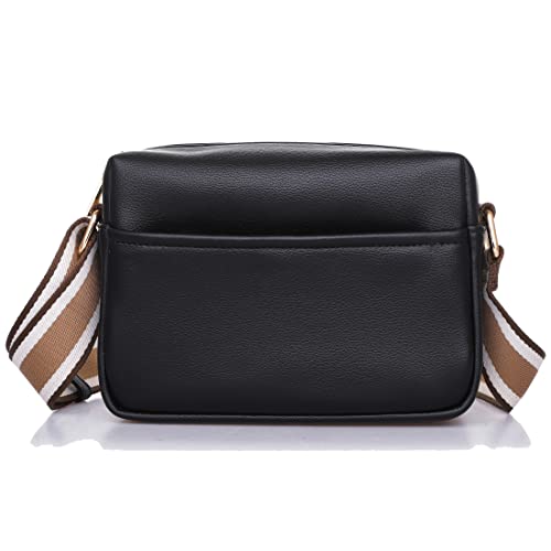 Goecice crossbody bag damen schwarz,Kleine Umhängetasche Damen mit Breitem Gurt Handytasche zum Umhängen für tägliches Arbeiten Verabredungen Einkaufen von Goecice