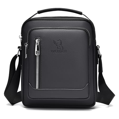 Goecice Umhängetasche Herren Leder Schultertasche Herren Tasche Hohe Kapazität Handtasche Vintage Shoulder Bag Casual Crossbody Bag Messenger Bag Männer für Arbeit Reise von Goecice