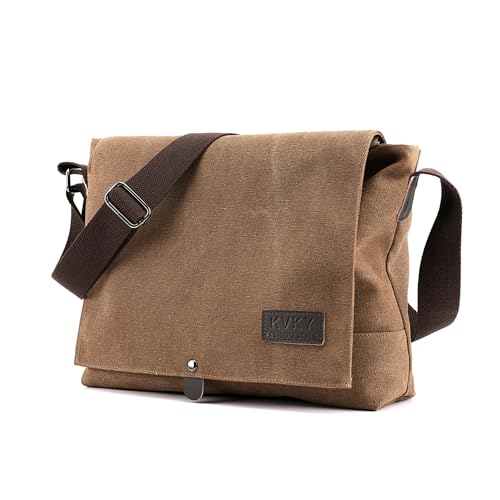 Goecice Umhängetasche Herren wasserdichte Schultertasche Multifunktional Arbeitstasche Herren Hohe Kapazität Messenger Bag Vintage Casual Tasche Herren für Schule Reise Arbeiten täglicher Gebrauch von Goecice