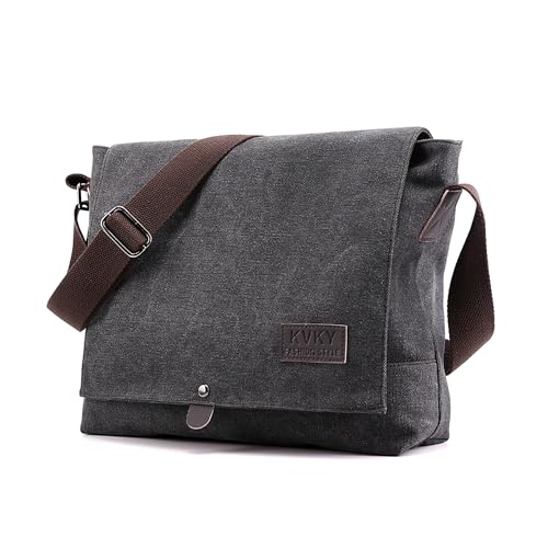 Goecice Umhängetasche Herren wasserdichte Schultertasche Multifunktional Arbeitstasche Herren Hohe Kapazität Messenger Bag Vintage Casual Tasche Herren für Schule Reise Arbeiten täglicher Gebrauch von Goecice