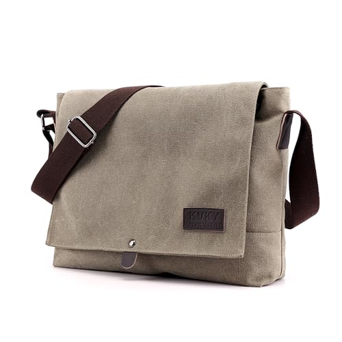Goecice Umhängetasche Herren wasserdichte Schultertasche Multifunktional Arbeitstasche Herren Hohe Kapazität Messenger Bag Vintage Casual Tasche Herren für Schule Reise Arbeiten täglicher Gebrauch von Goecice