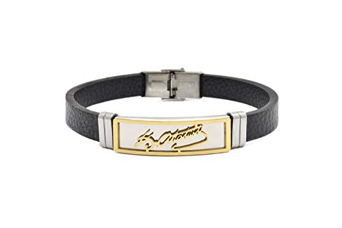 Gök-Türk Armband Lederarmband für Herren Unisex 'Mustafa Kemal Atatürk' Türkei Imza Unterschrift (Gold) von Gök-Türk