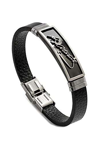 Gök-Türk Armband Lederarmband für Herren Unisex 'Mustafa Kemal Atatürk' Türkei Imza Unterschrift (Schwarz) von Gök-Türk