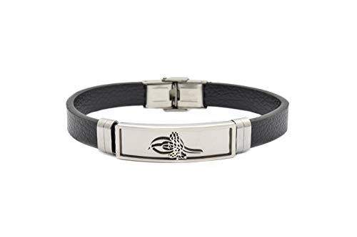 Gök-Türk Armband Lederarmband für Herren Unisex Tugra Sultans Stempel Osmanisches Reich Ottoman (Silber) von Gök-Türk