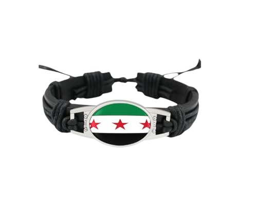 Gök-Türk Armband aus Leder, Perlen oder Stoff Flagge Syriens Syria (2) von Gök-Türk
