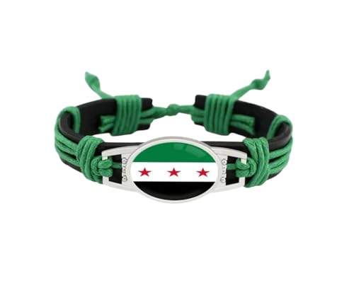 Gök-Türk Armband aus Leder, Perlen oder Stoff Flagge Syriens Syria (3) von Gök-Türk