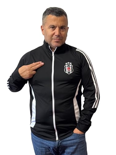 Gök-Türk Besiktas BJK Herren Trainingsjacke Sportjacke Joggingjacke All Weather Jacket mit Reißverschluss - Schwarz (DE/NL/SE/PL, Alphanumerisch, L, schwarz) von Gök-Türk