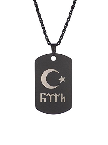 Gök-Türk Halskette Künye für Herren Unisex mit Anhänger Galatasaray GS schwarz 