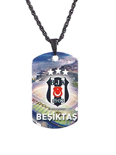 Gök-Türk Halskette Künye für Herren Unisex mit Anhänger Besiktas BJK - schwarz von Gök-Türk