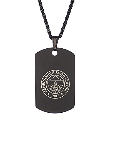 Gök-Türk Halskette Künye für Herren Unisex mit Anhänger Fenerbahce FB - schwarz von Gök-Türk