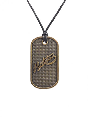 Gök-Türk Halskette Künye für Herren Unisex mit Anhänger 'Mustafa Kemal Atatürk'- Türkei Schwarze Schnur, ColorName:Bronze von Gök-Türk