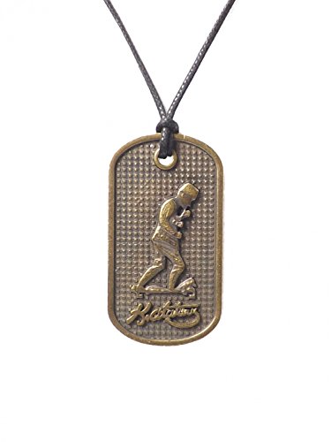 Gök-Türk Halskette Künye für Herren Unisex mit Anhänger 'Mustafa Kemal Atatürk'- Türkei Schwarze Schnur, ColorName:Bronze von Gök-Türk