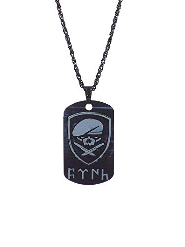 Gök-Türk Halskette Künye für Herren Unisex mit Anhänger Schädel Ertugtul Alttürkisch Türk - schwarz von Gök-Türk