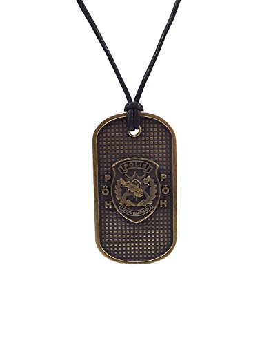Gök-Türk Halskette für Herren Künye PÖH Polis Özel Harekat mit schwarzer Schnur, ColorName:Bronze von Gök-Türk