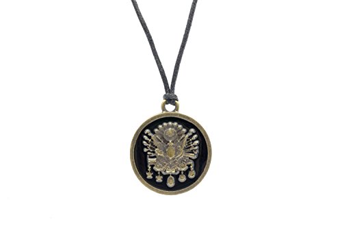 Gök-Türk Halskette für Herren Unisex mit Anhänger 'Tugra' Osmanisches Reich Ottoman - Schwarze Schnur von Gök-Türk