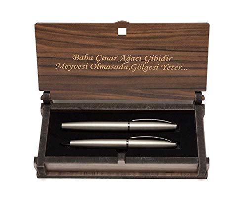 Gök-Türk Schatulle aus Holz mit 2 Kugelschreiber Baba Cinar Gibi... (ohne Gravur) von Gök-Türk
